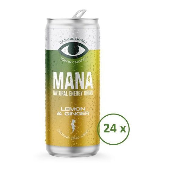 MANA - Energy Drink - Zitrone Ingwer (Tray mit 24 x 250ml Dose)